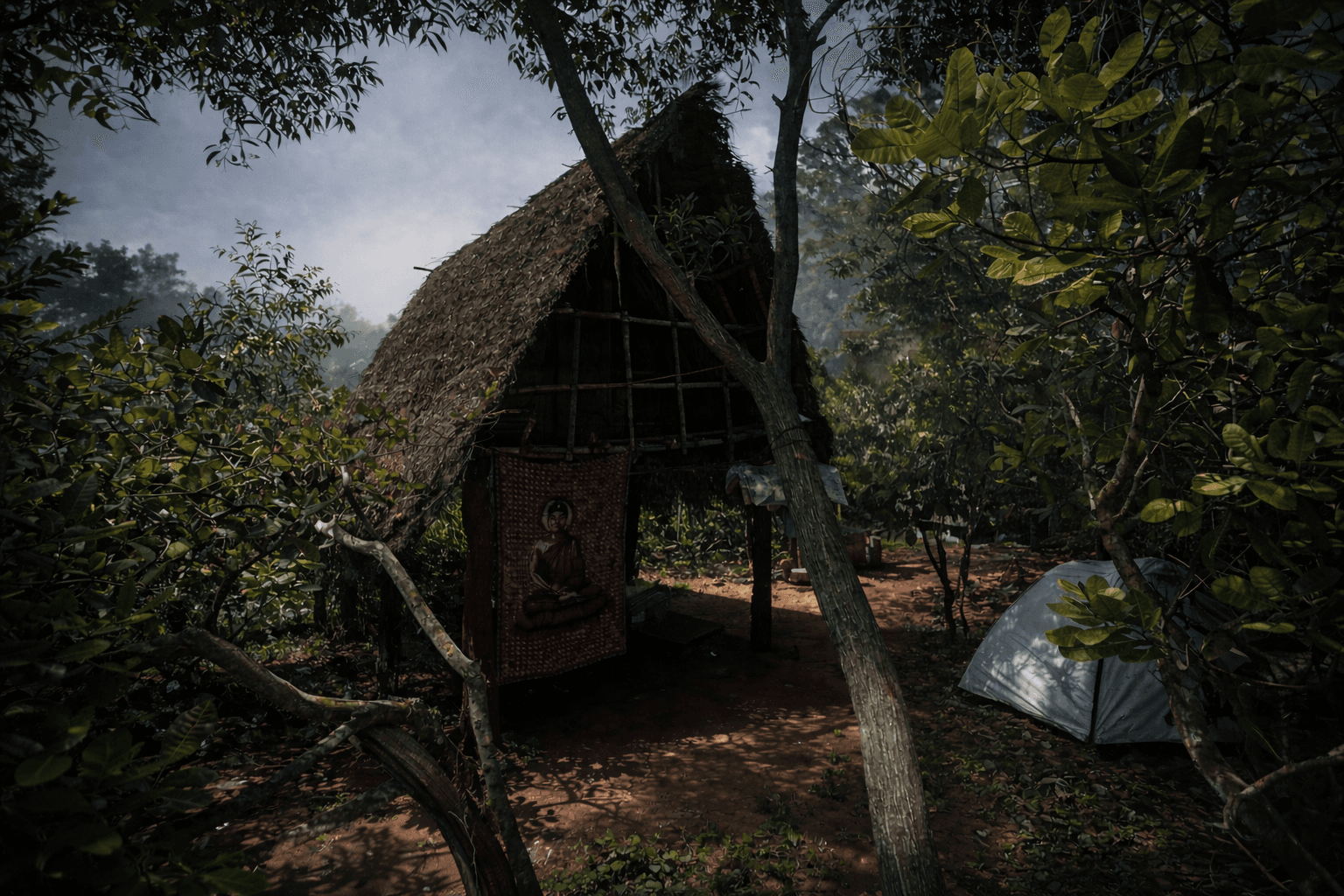 Tentopia nature stay near Auroville with huts and tents in forest